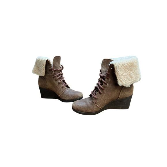 Ugg Australia Womens Zea Brown Leather Waterproof Wedge Boots Size 8 - Picture 8 of 8